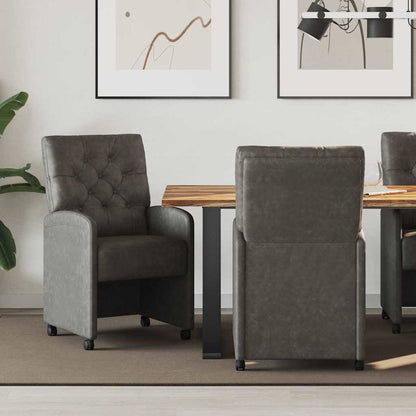 Dining Chairs with Wheels 2 pcs Black 58 x 67 x 97 cm