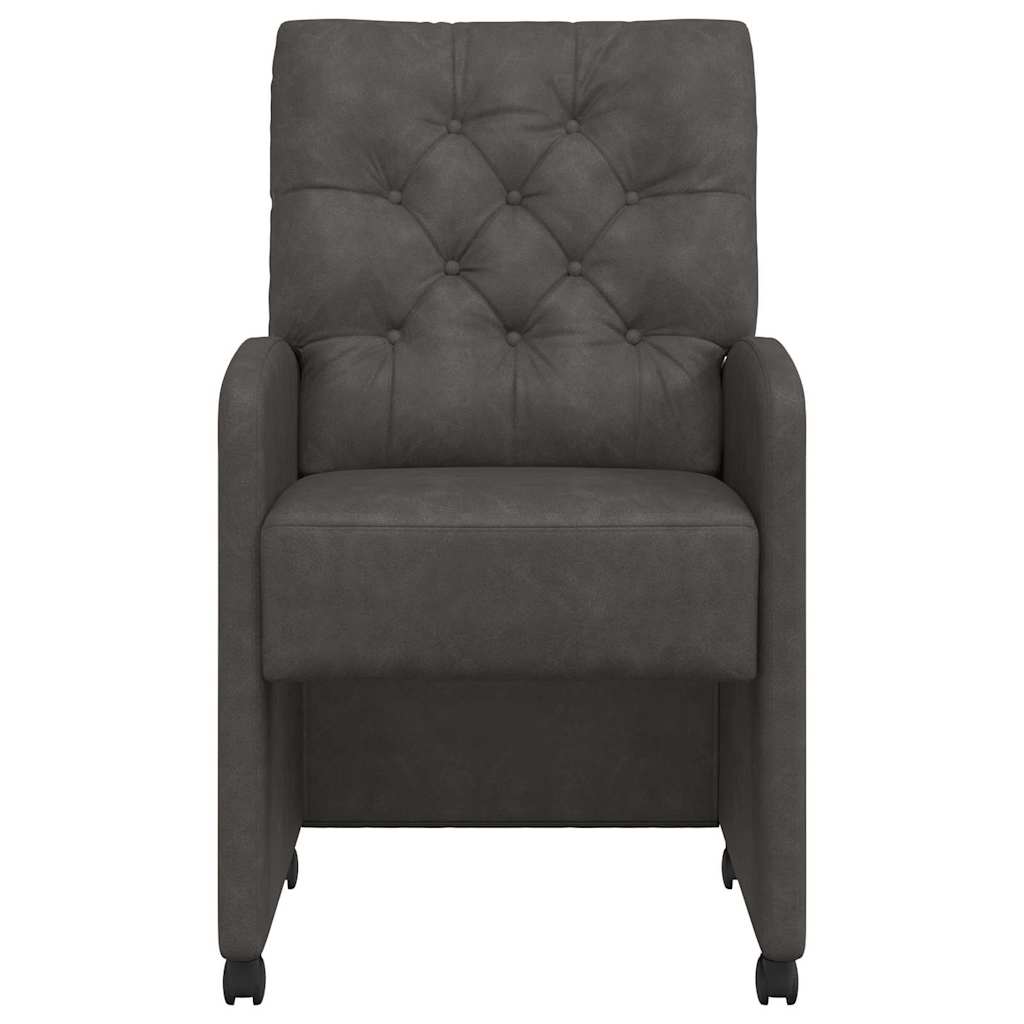 Dining Chairs with Wheels 2 pcs Black 58 x 67 x 97 cm