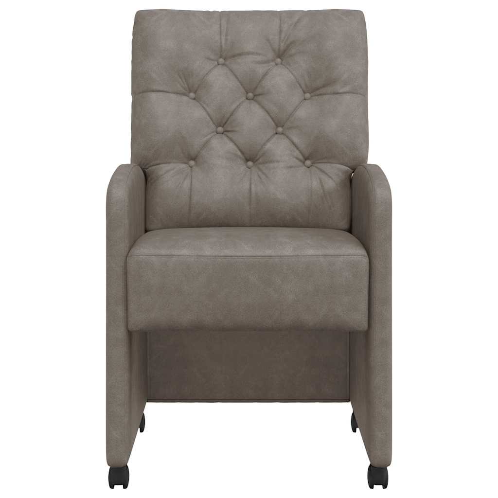 Dining Chairs with Wheels 2 pcs Grey 58 x 67 x 97 cm