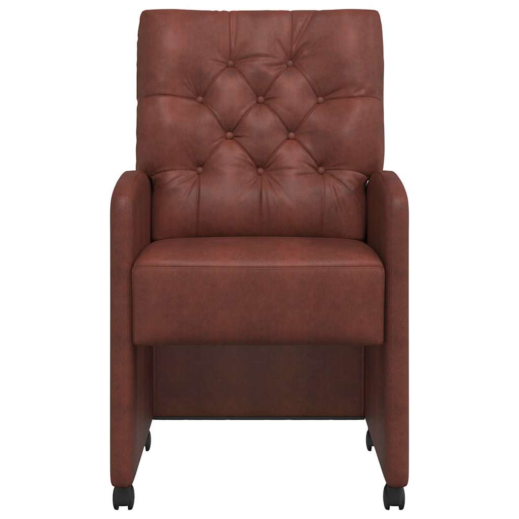 Dining Chairs with Wheels 2 pcs Shiny brown 58 x 67 x 97 cm