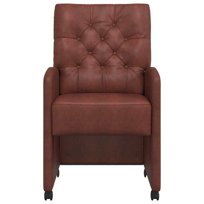 Dining Chairs with Wheels 2 pcs Shiny brown 58 x 67 x 97 cm