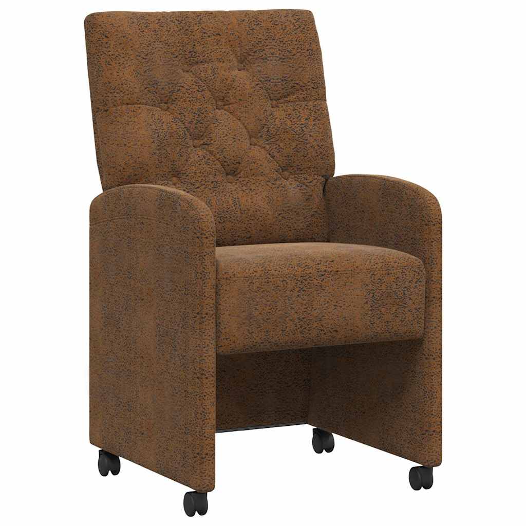 Dining Chairs with Wheels 2 pcs Brown 58 x 67 x 97 cm