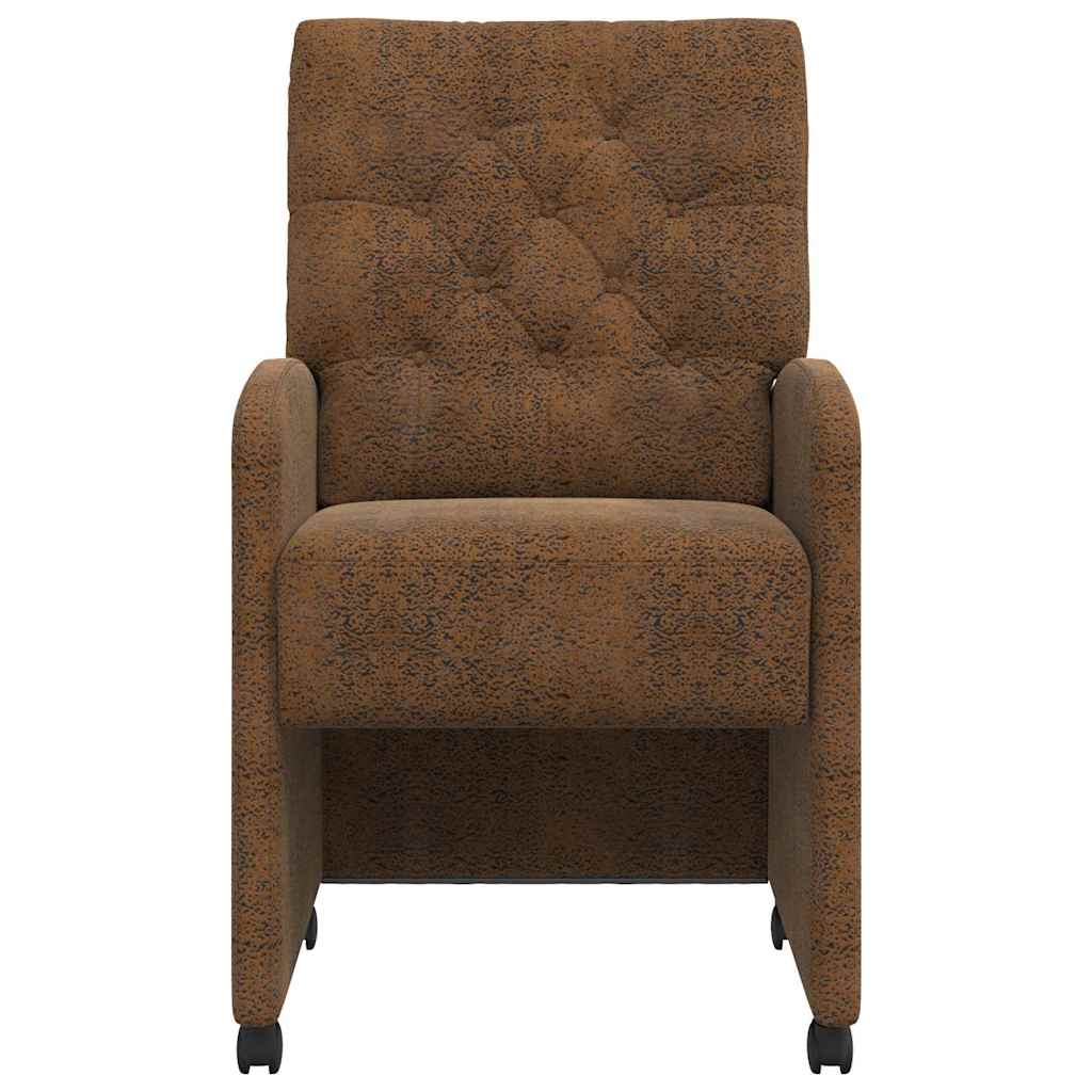 Dining Chairs with Wheels 2 pcs Brown 58 x 67 x 97 cm