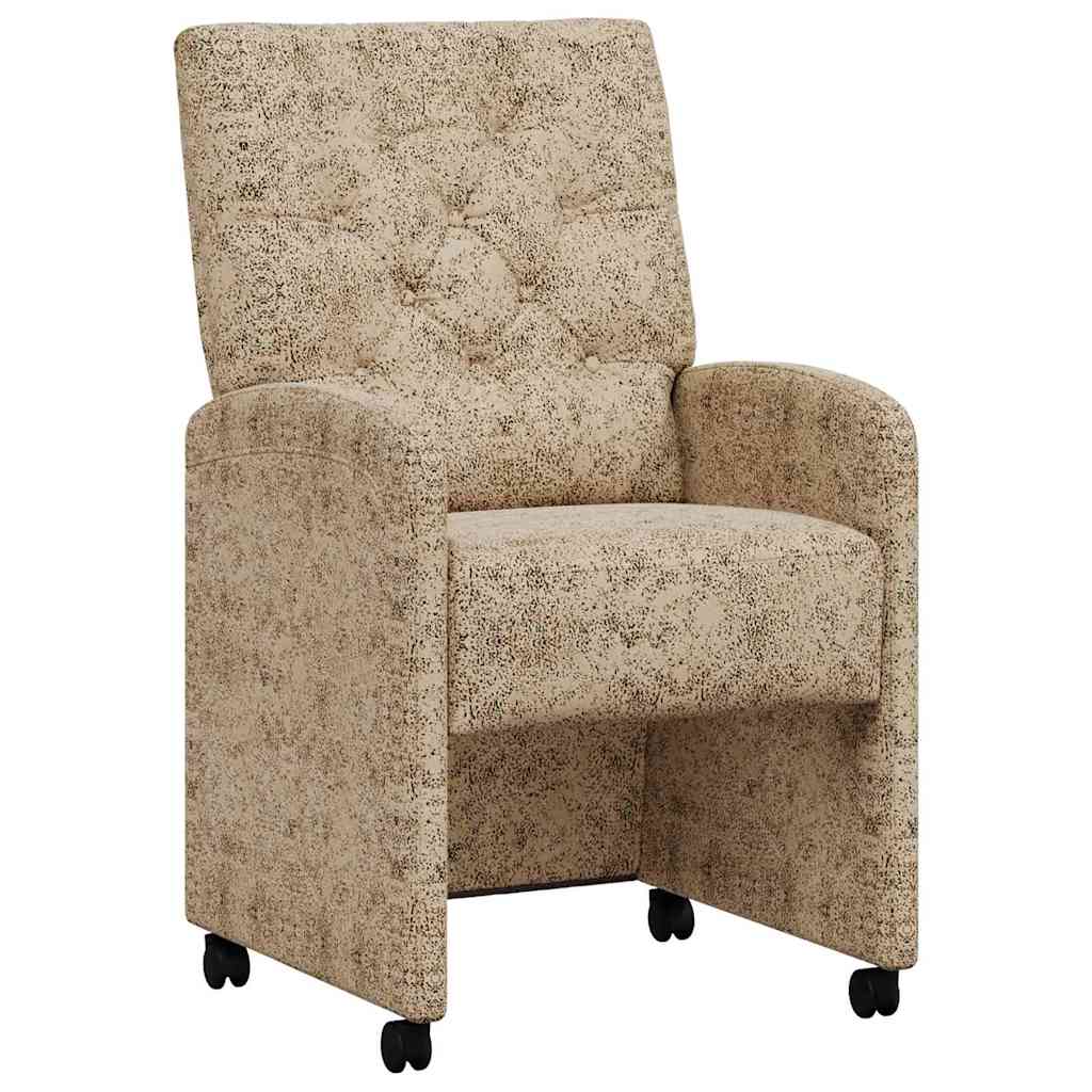 Dining Chairs with Wheels 2 pcs Light grey 58 x 67 x 97 cm