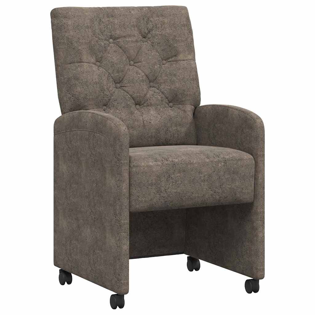 Dining Chairs with Wheels 2 pcs Dark grey 58 x 67 x 97 cm