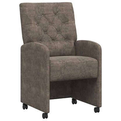 Dining Chairs with Wheels 2 pcs Dark grey 58 x 67 x 97 cm