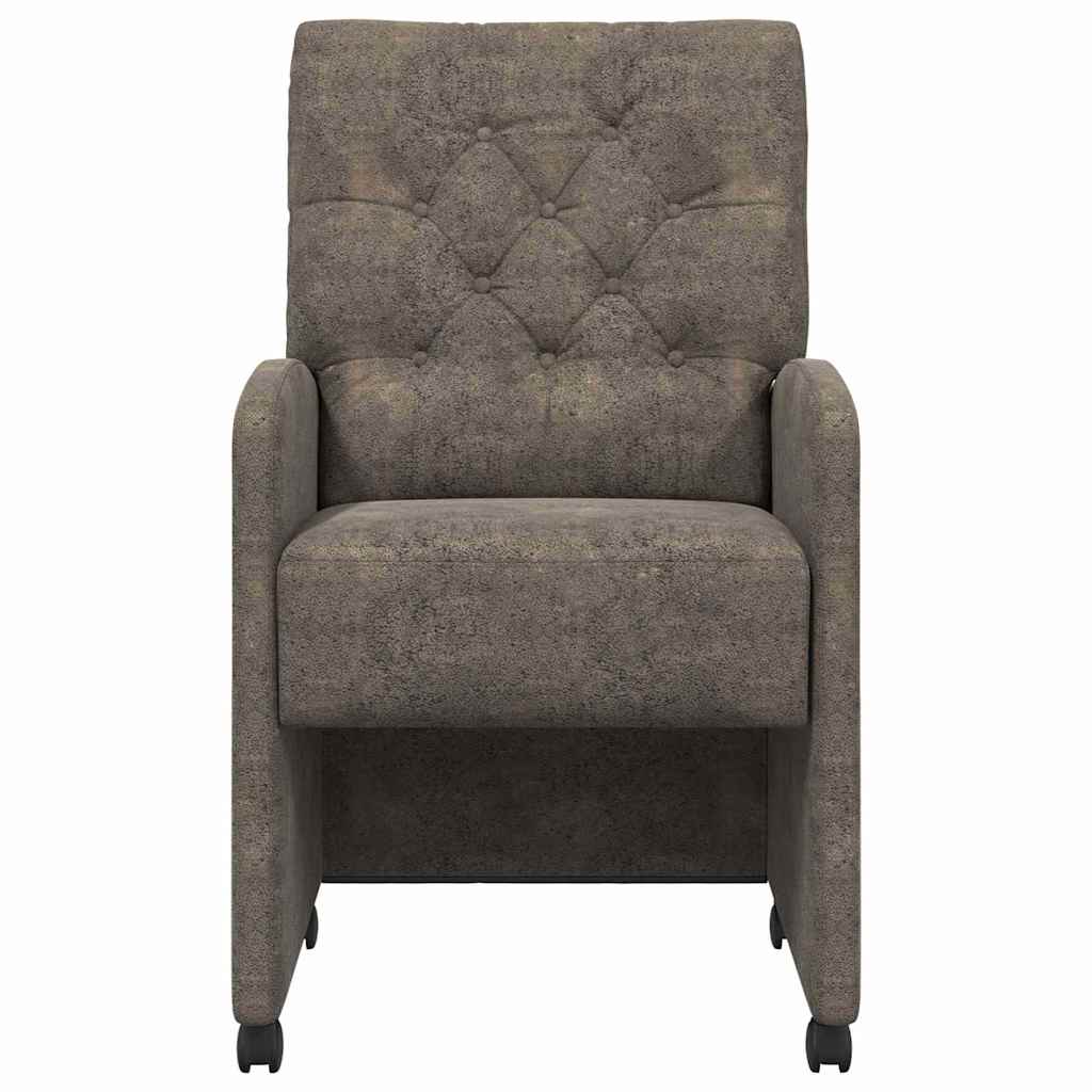 Dining Chairs with Wheels 2 pcs Dark grey 58 x 67 x 97 cm