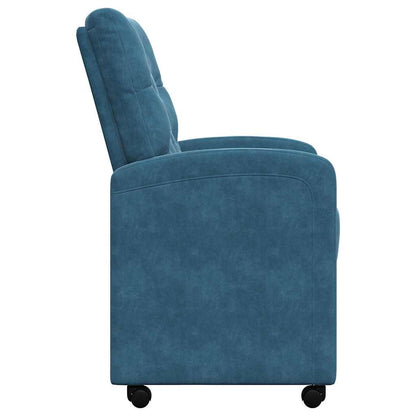 Dining Chairs with Wheels 2 pcs Blue 58 x 67 x 97 cm Velvet