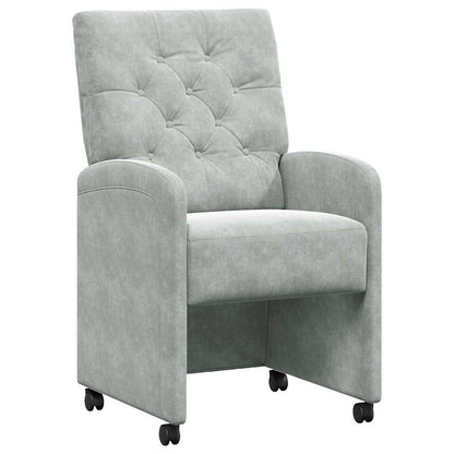 Dining Chairs with Wheels 2 pcs Light grey 58 x 67 x 97 cm