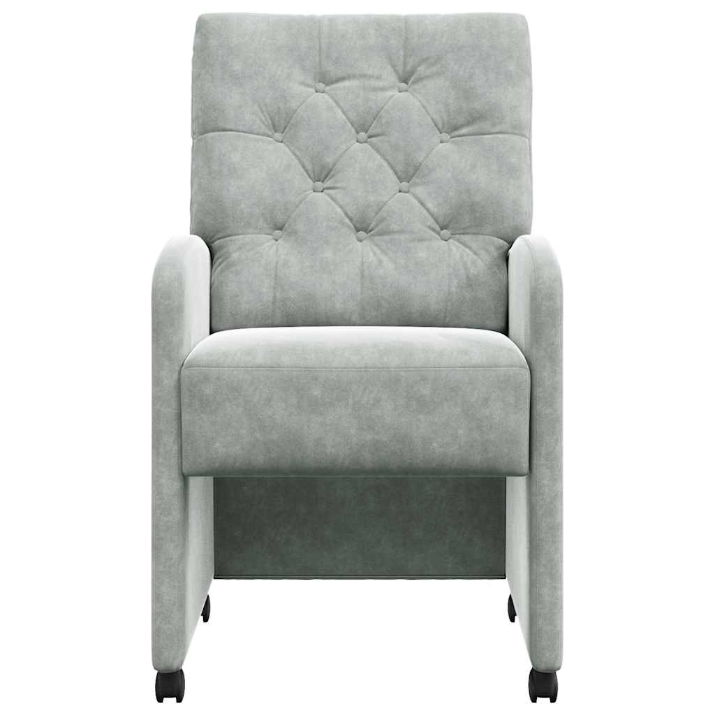 Dining Chairs with Wheels 2 pcs Light grey 58 x 67 x 97 cm