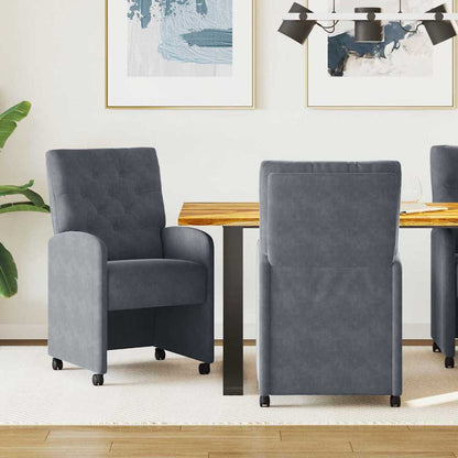Dining Chairs with Wheels 2 pcs Dark grey 58 x 67 x 97 cm