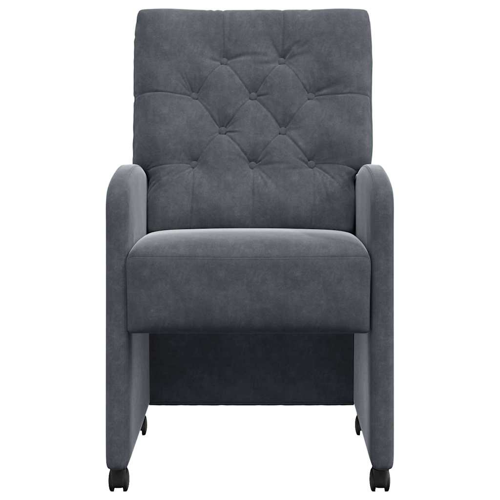 Dining Chairs with Wheels 2 pcs Dark grey 58 x 67 x 97 cm