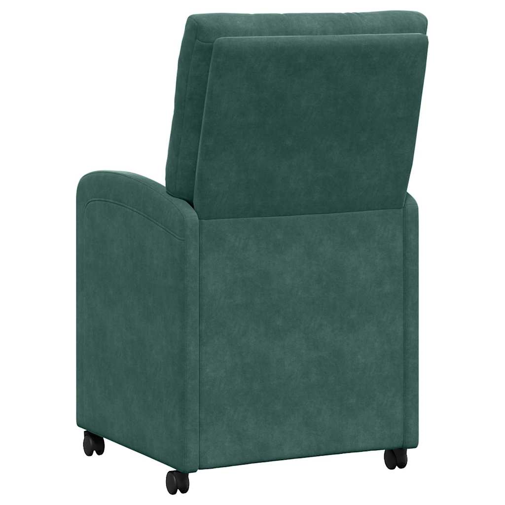 Dining Chairs with Wheels 2 pcs Dark green 58 x 67 x 97 cm