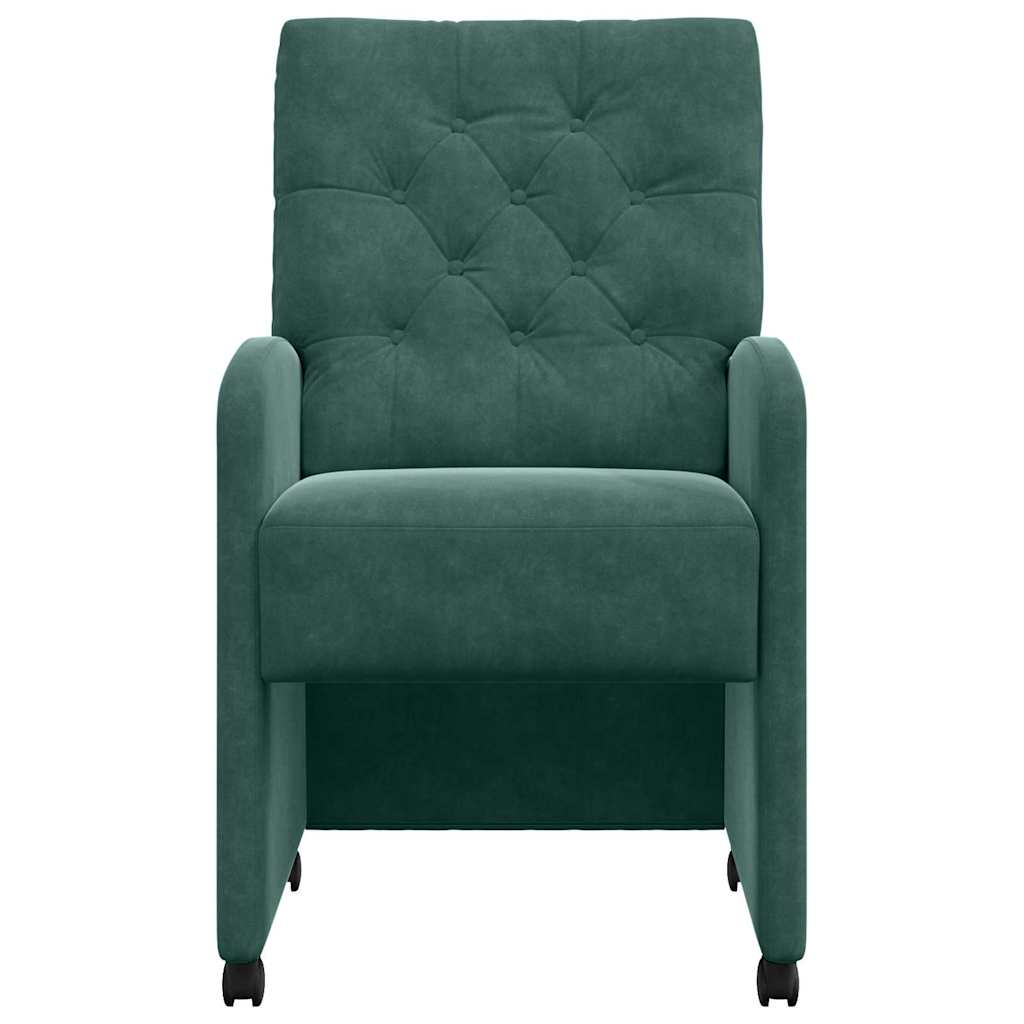 Dining Chairs with Wheels 2 pcs Dark green 58 x 67 x 97 cm