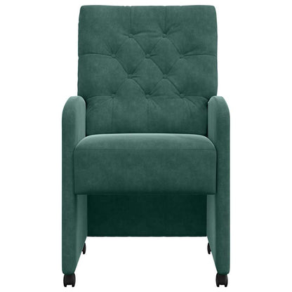 Dining Chairs with Wheels 2 pcs Dark green 58 x 67 x 97 cm