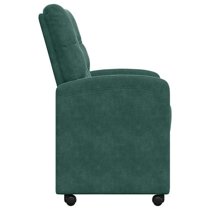 Dining Chairs with Wheels 2 pcs Dark green 58 x 67 x 97 cm