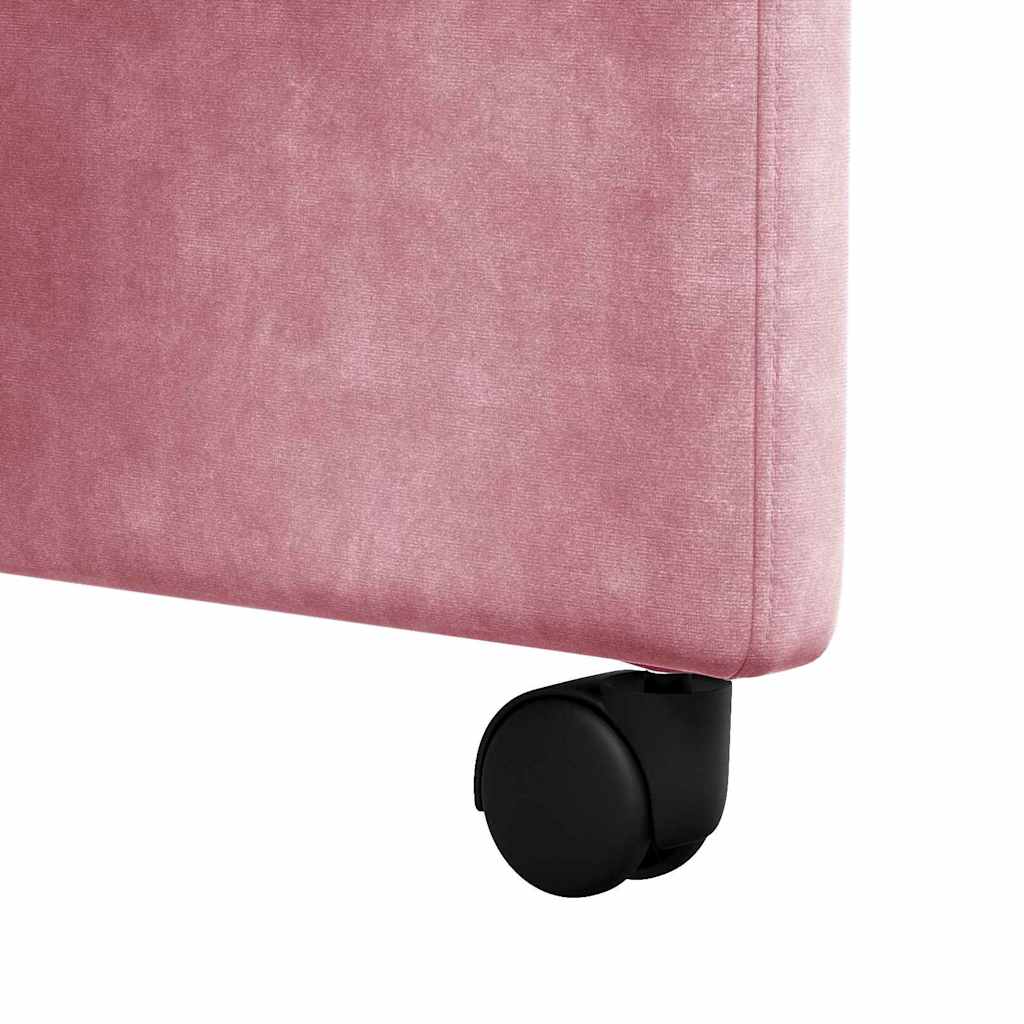 Dining Chairs with Wheels 2 pcs Pink 58 x 67 x 97 cm Velvet