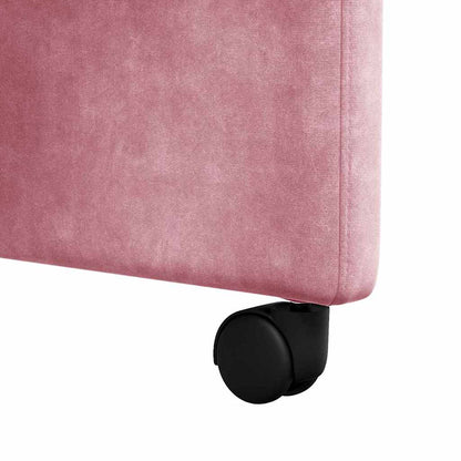 Dining Chairs with Wheels 2 pcs Pink 58 x 67 x 97 cm Velvet