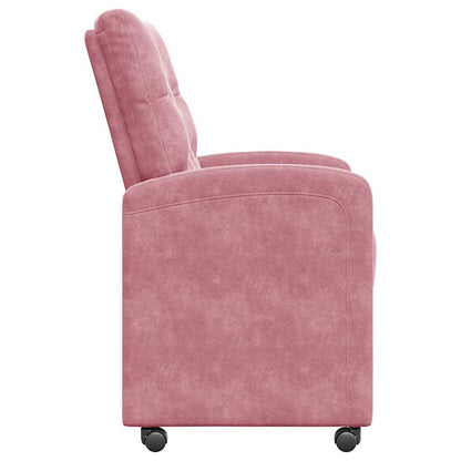 Dining Chairs with Wheels 2 pcs Pink 58 x 67 x 97 cm Velvet