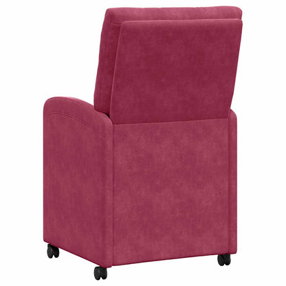 Dining Chairs with Wheels 2 pcs Wine red 58 x 67 x 97 cm Velvet