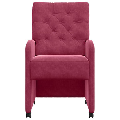 Dining Chairs with Wheels 2 pcs Wine red 58 x 67 x 97 cm Velvet