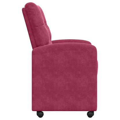 Dining Chairs with Wheels 2 pcs Wine red 58 x 67 x 97 cm Velvet