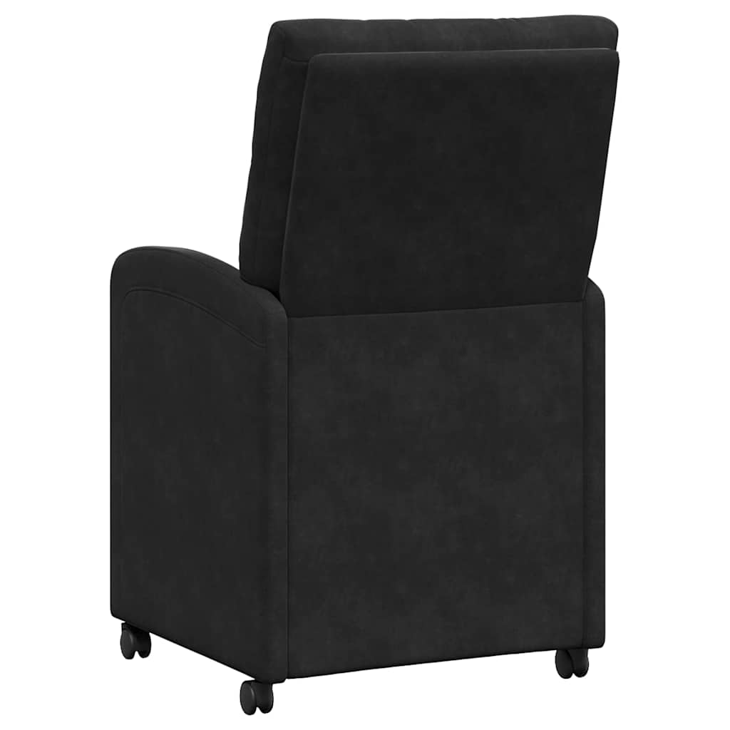 Dining Chairs with Wheels 2 pcs Black 58 x 67 x 97 cm Velvet