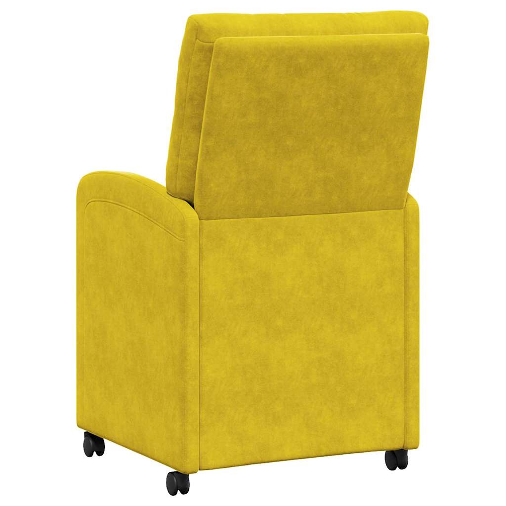 Dining Chairs with Wheels 2 pcs Yellow 58 x 67 x 97 cm Velvet
