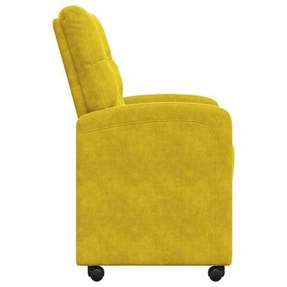 Dining Chairs with Wheels 2 pcs Yellow 58 x 67 x 97 cm Velvet