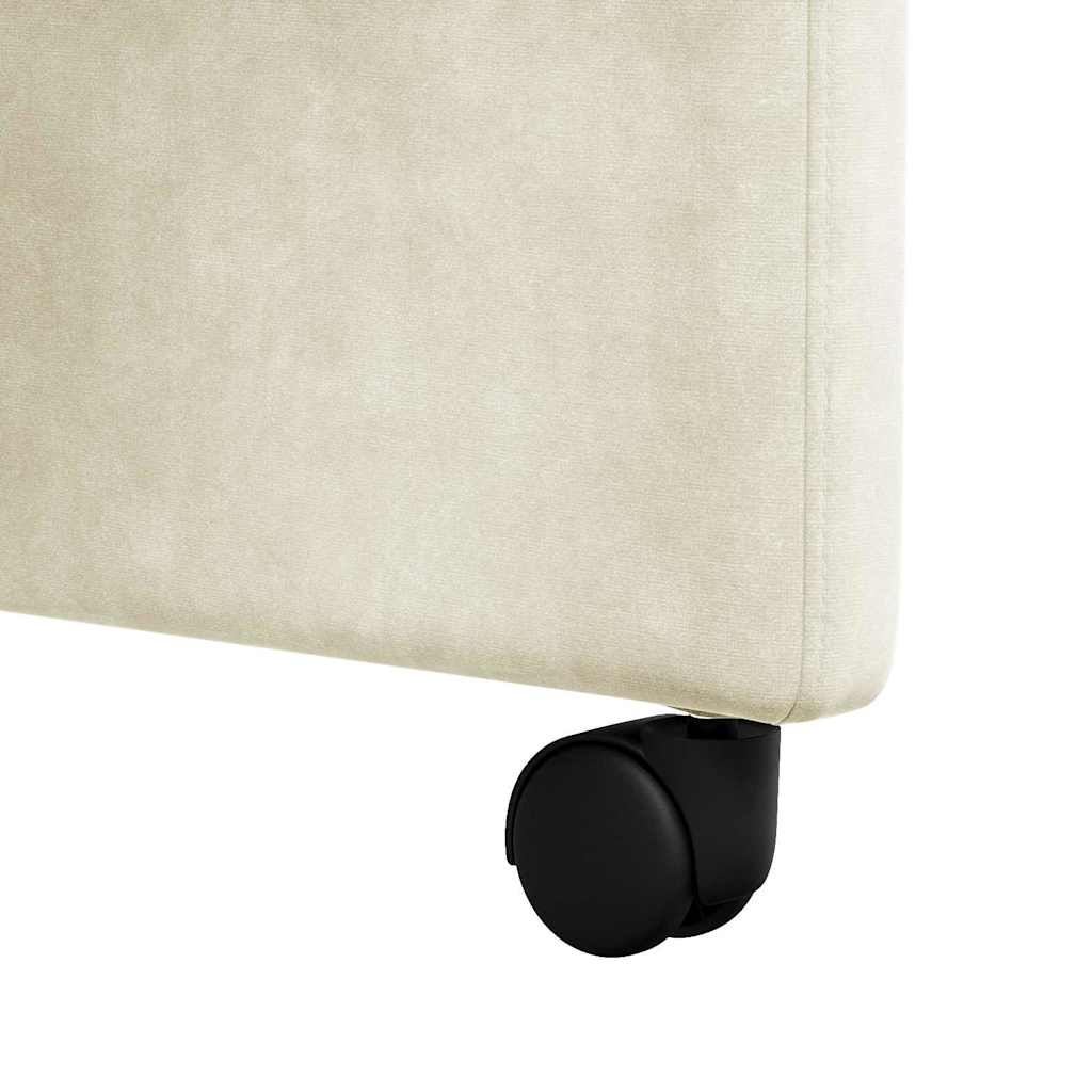 Dining Chairs with Wheels 2 pcs Cream 58 x 67 x 97 cm Velvet