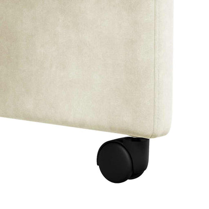 Dining Chairs with Wheels 2 pcs Cream 58 x 67 x 97 cm Velvet