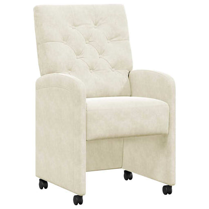 Dining Chairs with Wheels 2 pcs Cream 58 x 67 x 97 cm Velvet