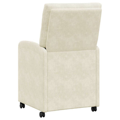 Dining Chairs with Wheels 2 pcs Cream 58 x 67 x 97 cm Velvet