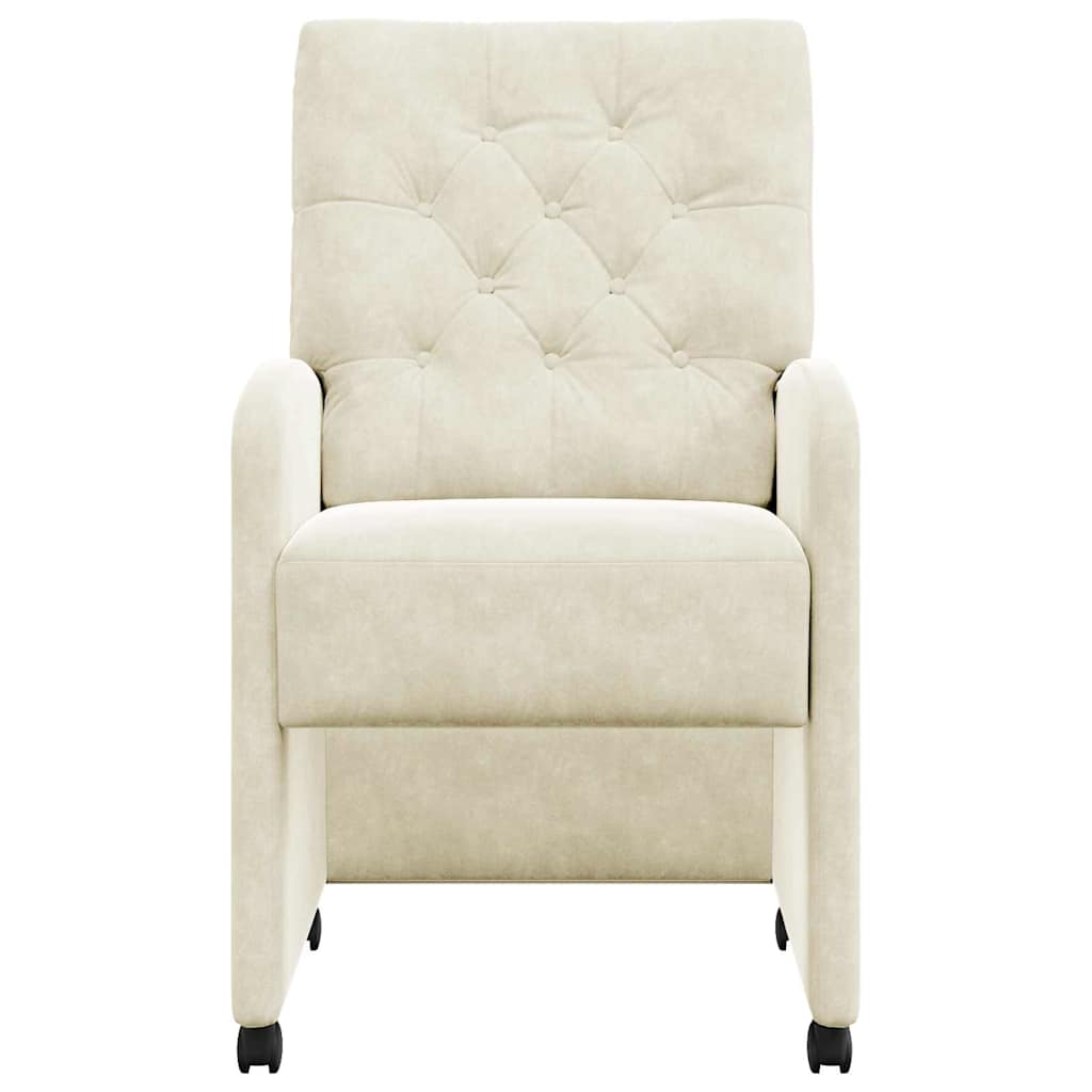 Dining Chairs with Wheels 2 pcs Cream 58 x 67 x 97 cm Velvet
