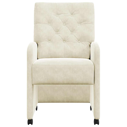 Dining Chairs with Wheels 2 pcs Cream 58 x 67 x 97 cm Velvet
