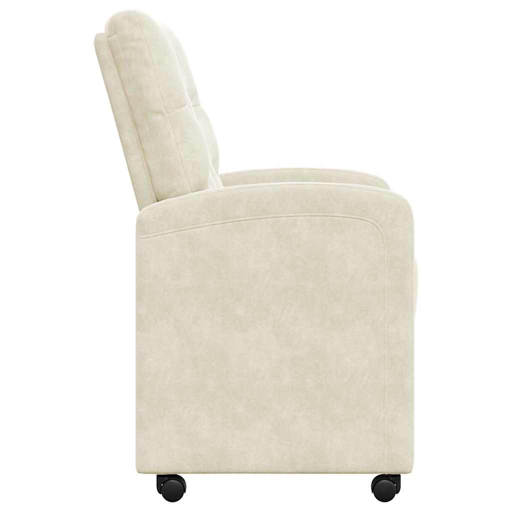 Dining Chairs with Wheels 2 pcs Cream 58 x 67 x 97 cm Velvet