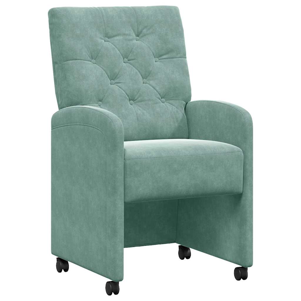 Dining Chairs with Wheels 2 pcs Sea green 58 x 67 x 97 cm