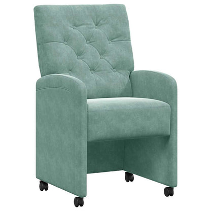 Dining Chairs with Wheels 2 pcs Sea green 58 x 67 x 97 cm