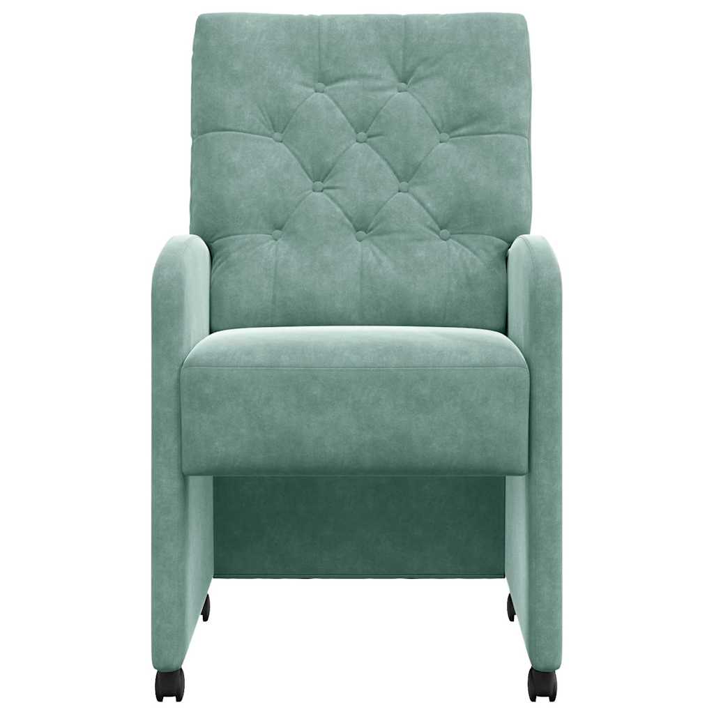 Dining Chairs with Wheels 2 pcs Sea green 58 x 67 x 97 cm