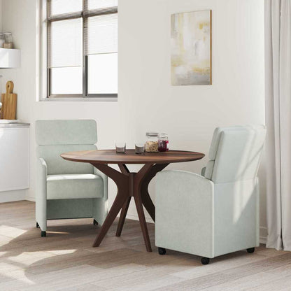 Dining Chairs with Wheels 2 pcs Light grey 58 x 65 x 98 cm