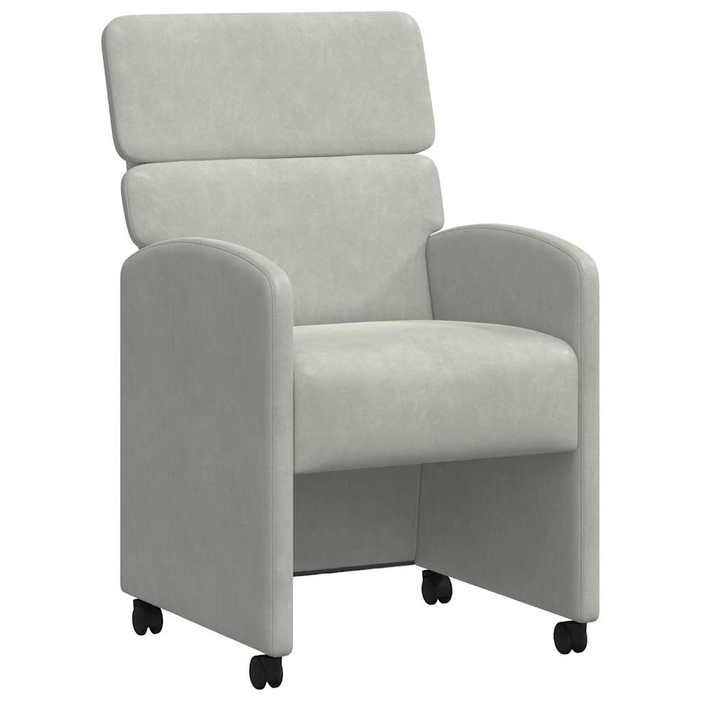Dining Chairs with Wheels 2 pcs Light grey 58 x 65 x 98 cm