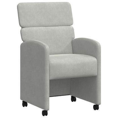 Dining Chairs with Wheels 2 pcs Light grey 58 x 65 x 98 cm