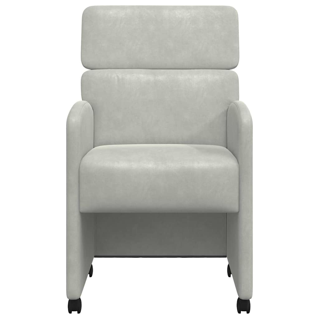 Dining Chairs with Wheels 2 pcs Light grey 58 x 65 x 98 cm