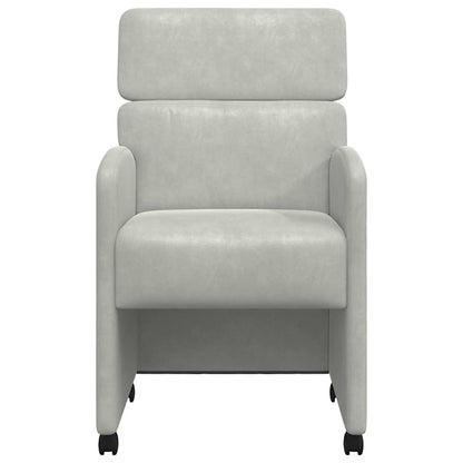 Dining Chairs with Wheels 2 pcs Light grey 58 x 65 x 98 cm