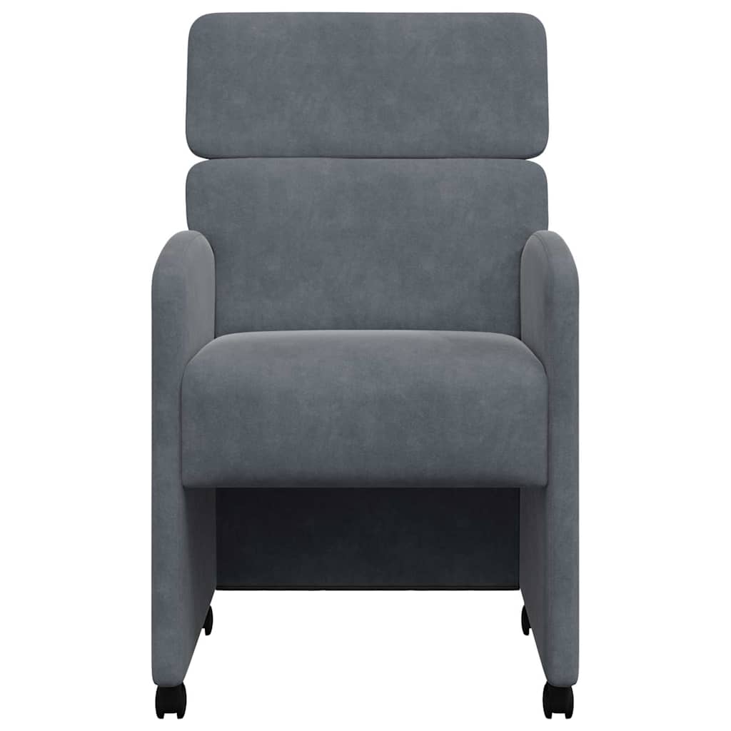 Dining Chairs with Wheels 2 pcs Dark grey 58 x 65 x 98 cm
