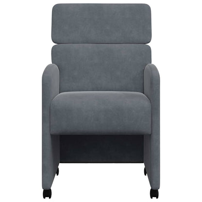 Dining Chairs with Wheels 2 pcs Dark grey 58 x 65 x 98 cm