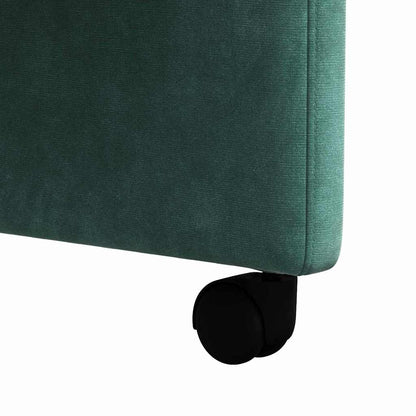 Dining Chairs with Wheels 2 pcs Dark green 58 x 65 x 98 cm