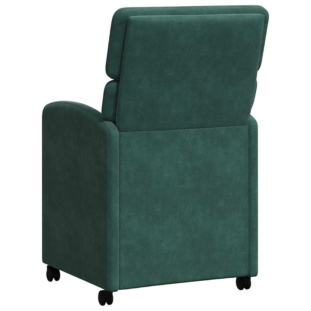 Dining Chairs with Wheels 2 pcs Dark green 58 x 65 x 98 cm