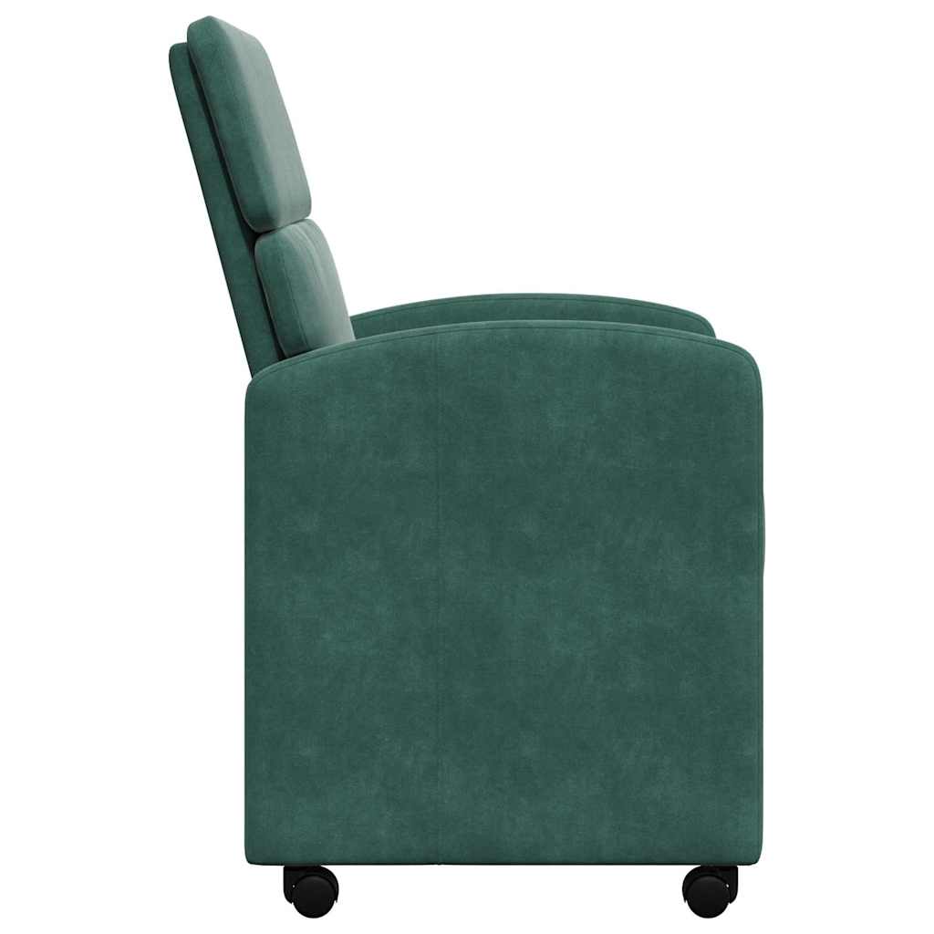 Dining Chairs with Wheels 2 pcs Dark green 58 x 65 x 98 cm