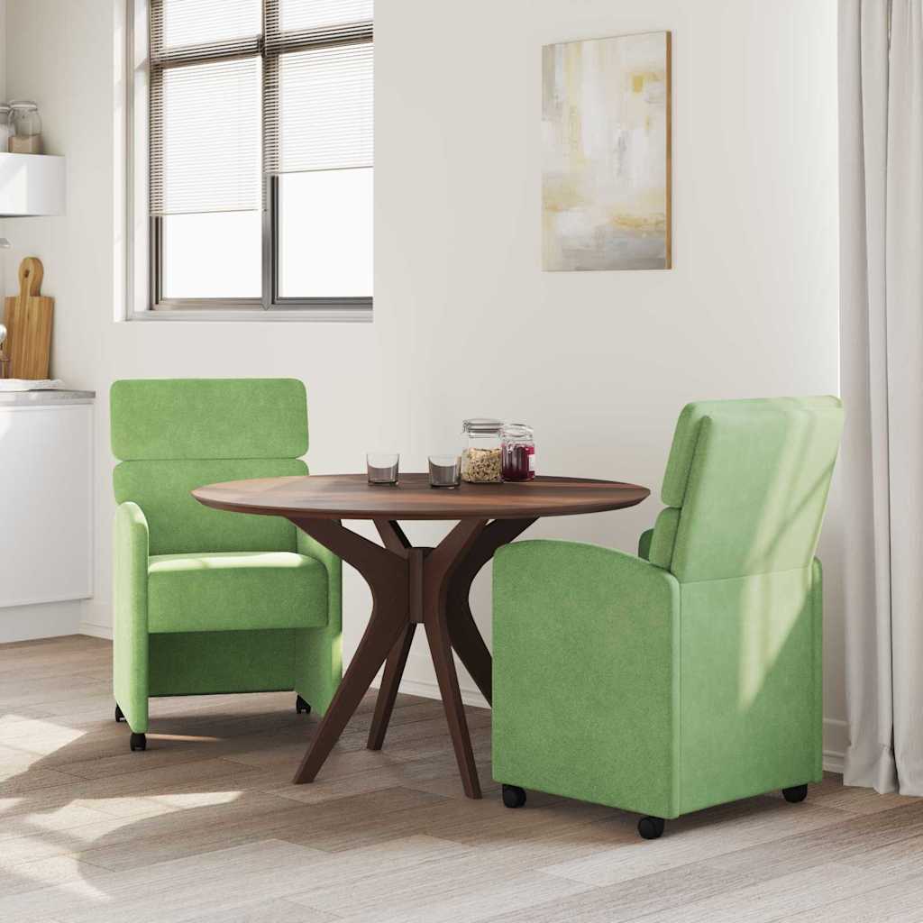 Dining Chairs with Wheels 2 pcs Light green 58 x 65 x 98 cm